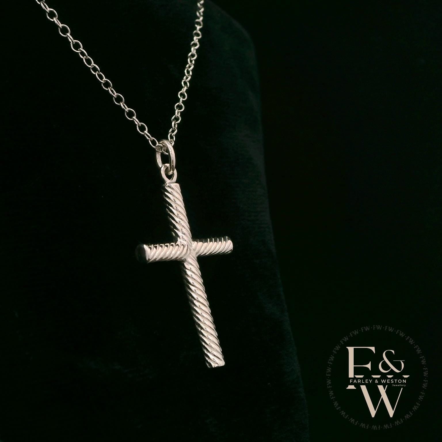 Silver Twisted-Cross Pendant