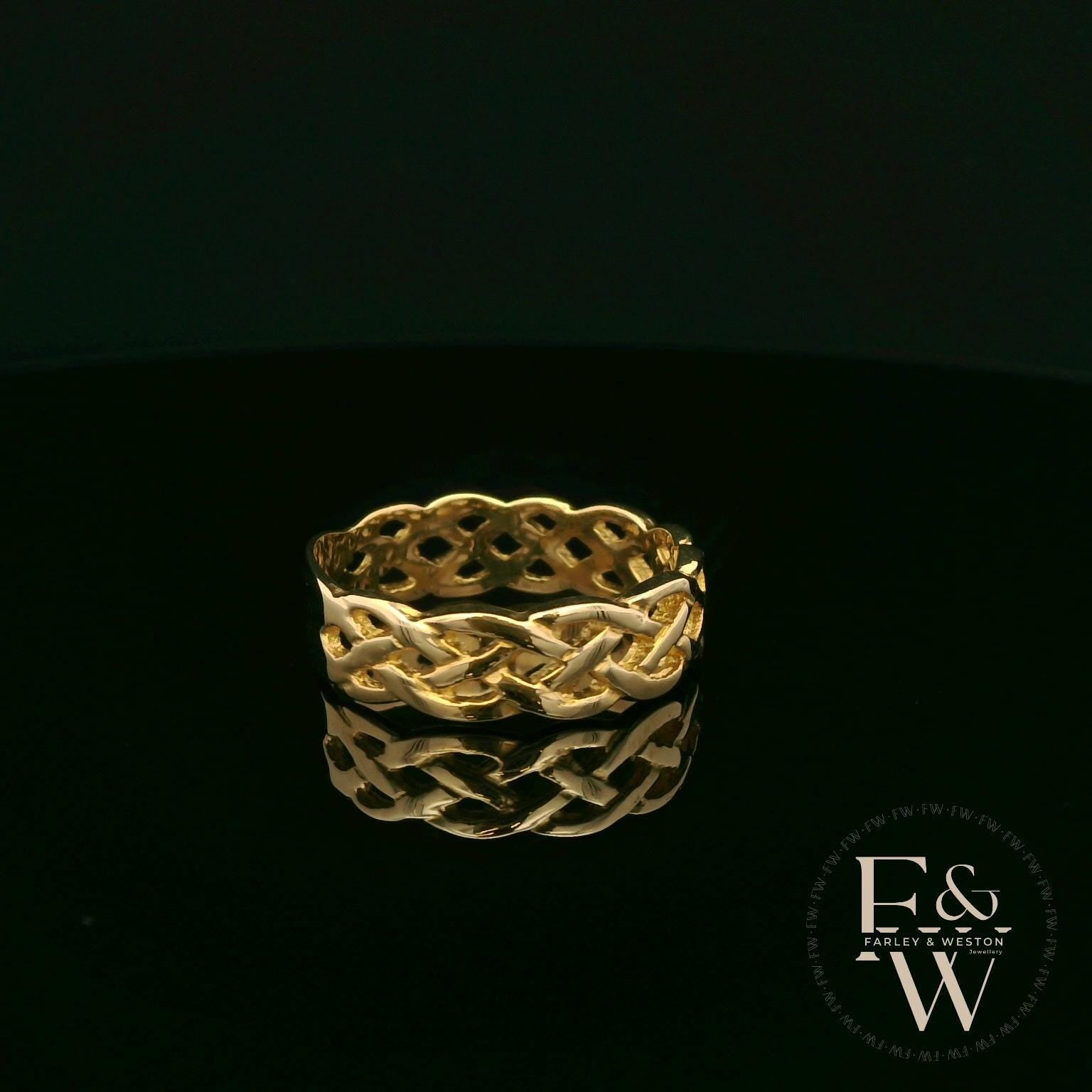 9ct Yellow Gold Fully-Woven Design Band Ring