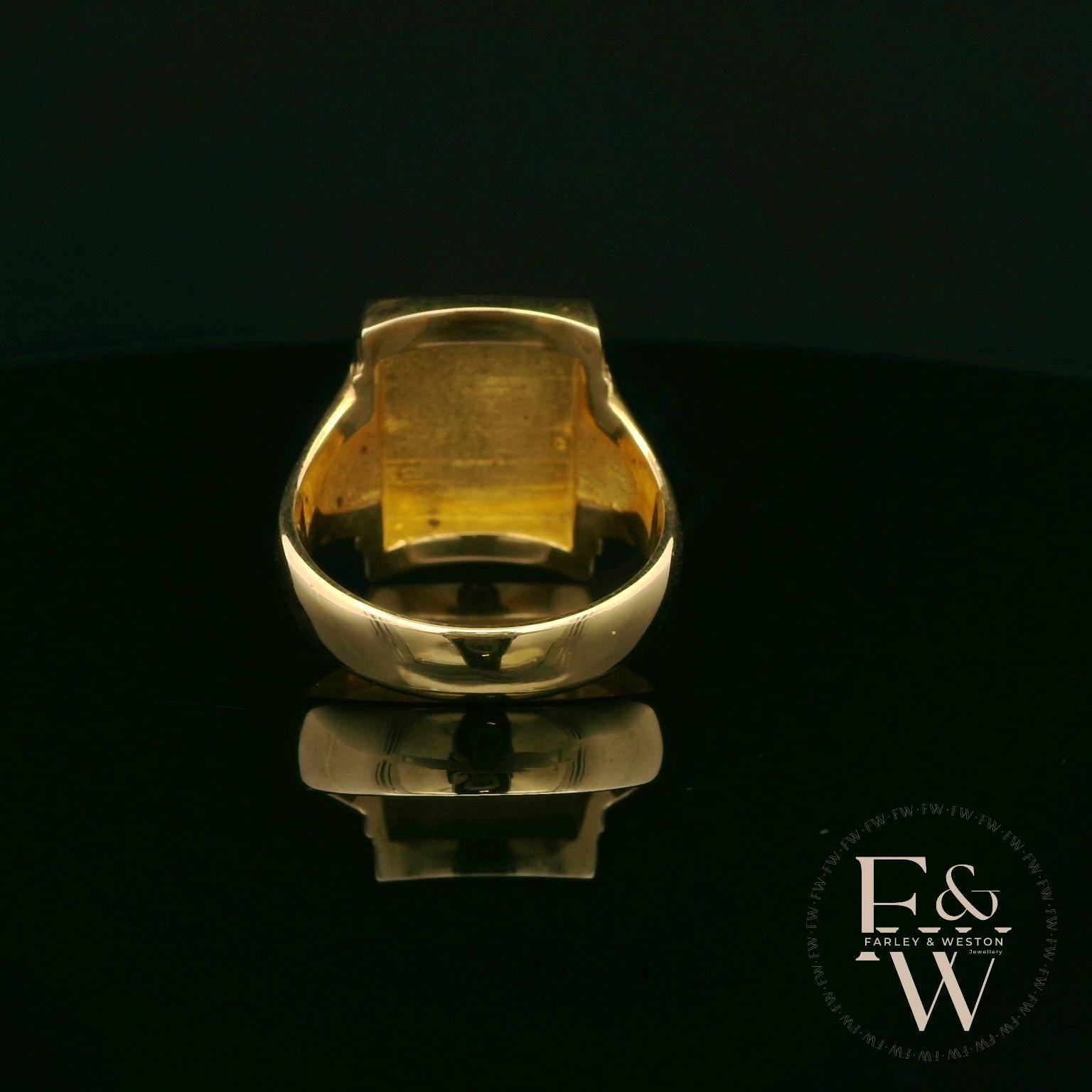 9ct Yellow Gold Large Masonic Signet Ring