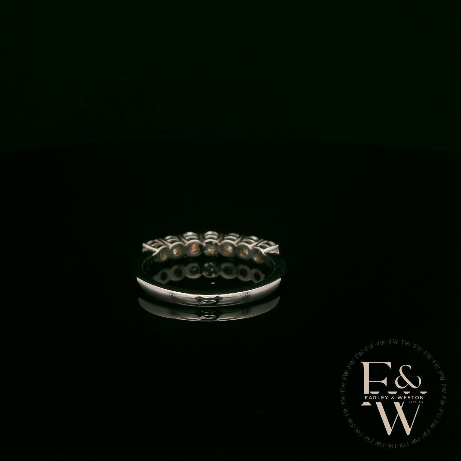 Moissanite & 9ct White Gold Half-Eternity Ring