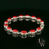 Sterling Silver Oval Red Coral Bracelet