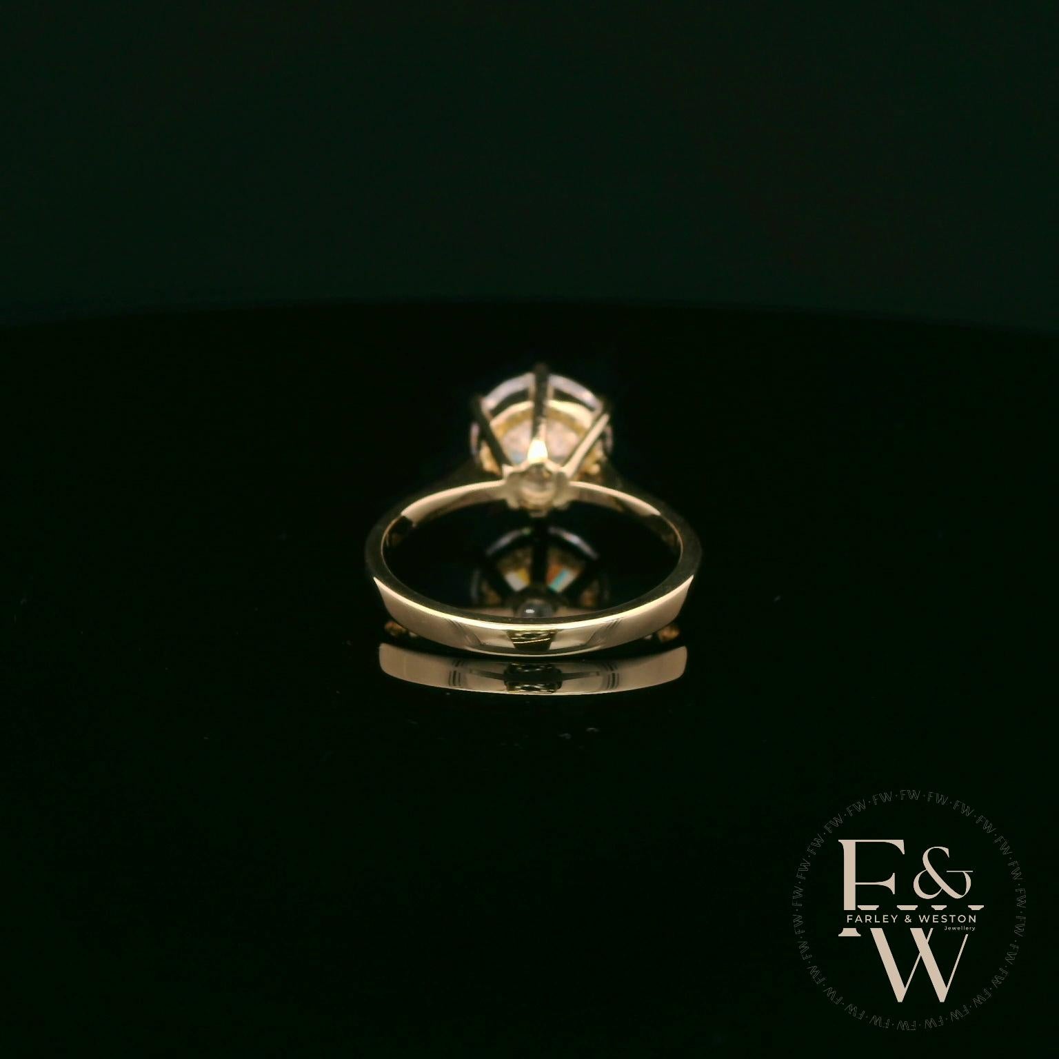 9ct Yellow Gold & White Moissanite Single Stone Ring