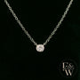 9ct White Gold Single Stone Lab-Grown Diamond Necklace