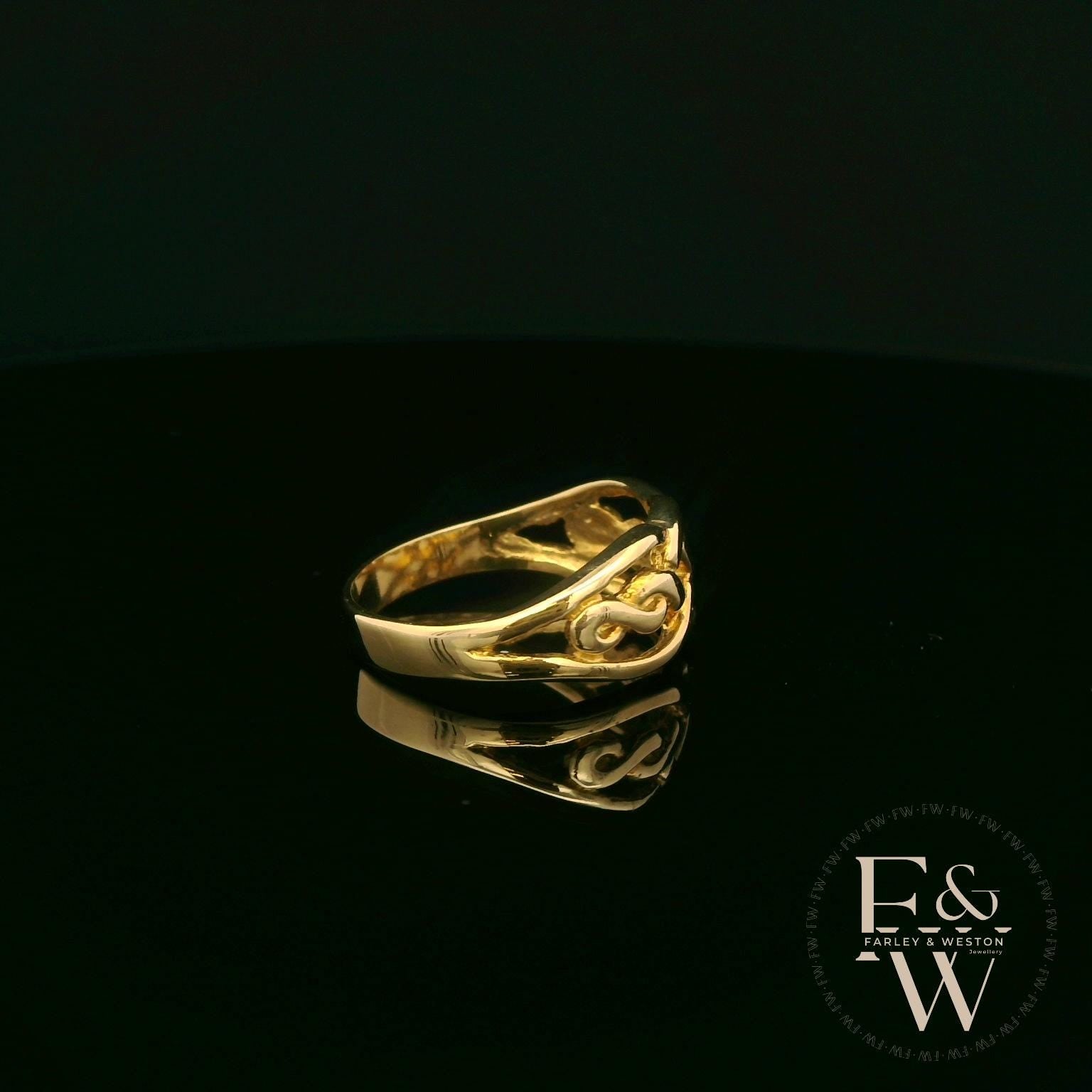 9ct Yellow Gold Half-Woven Design Band Ring
