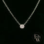 9ct White Gold Single Stone Diamond Necklace