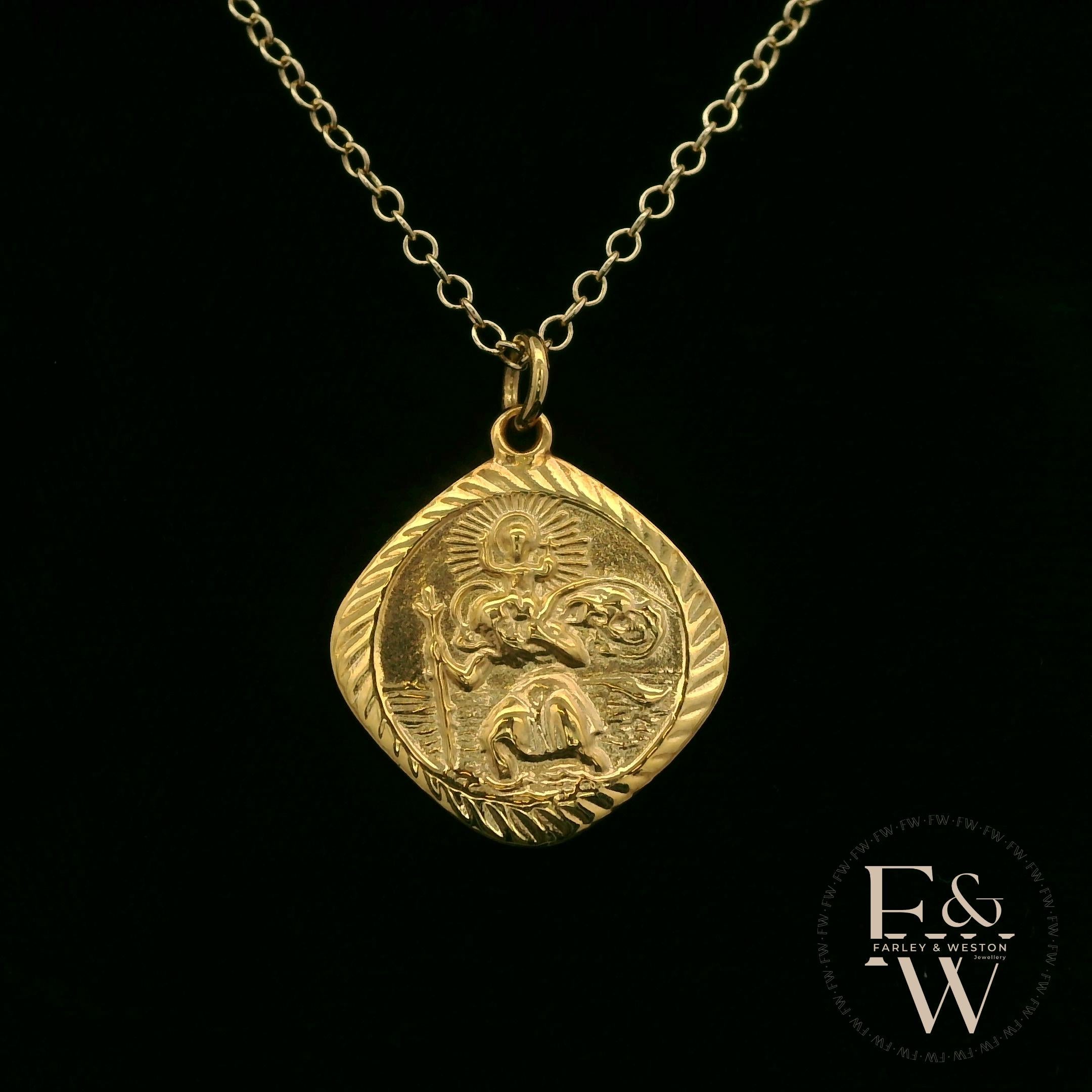 9ct Yellow Gold Saint Christopher Pendant