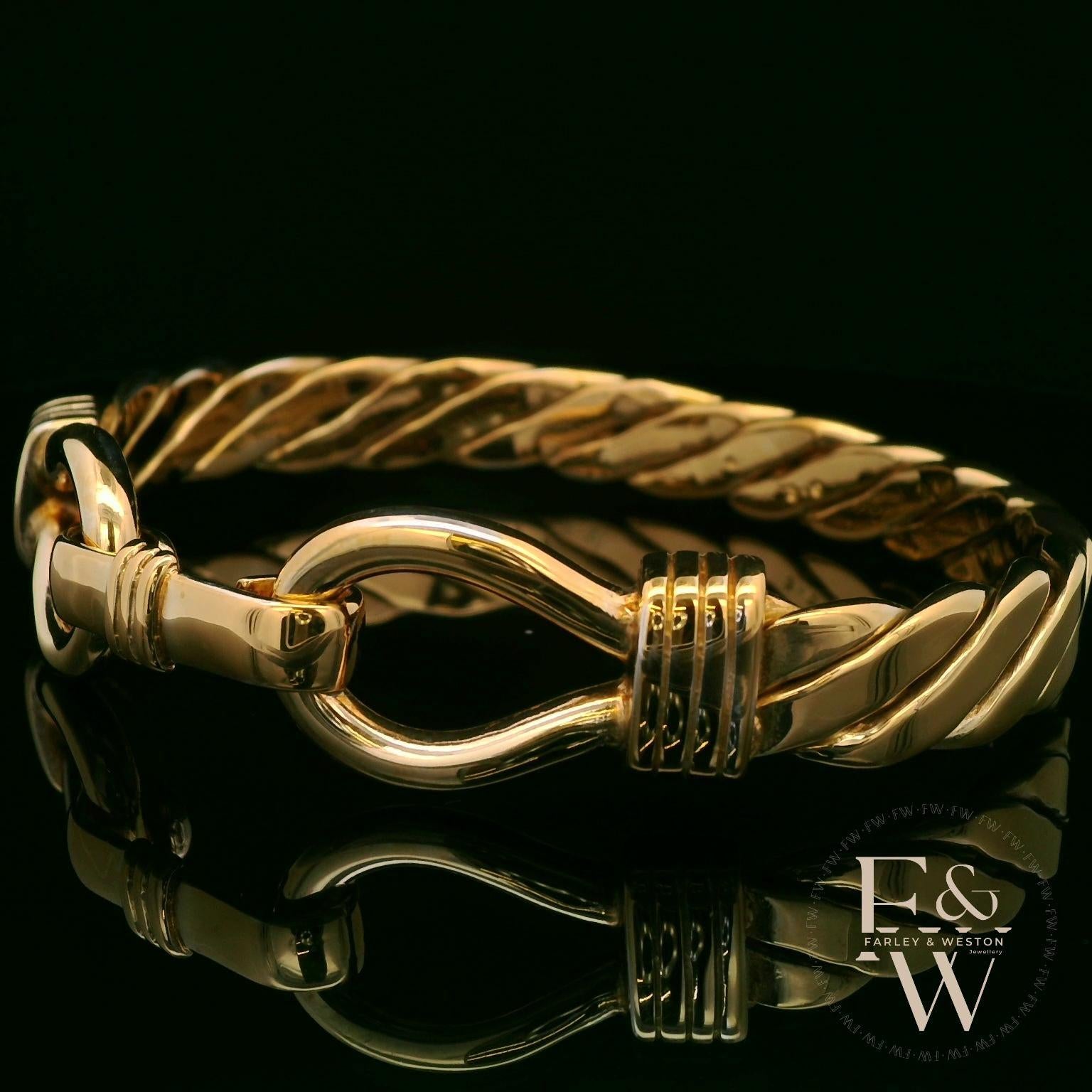 Gucci Style Twist Bangle Heavy Handmade 9ct Gold 65g UK Hallmarked