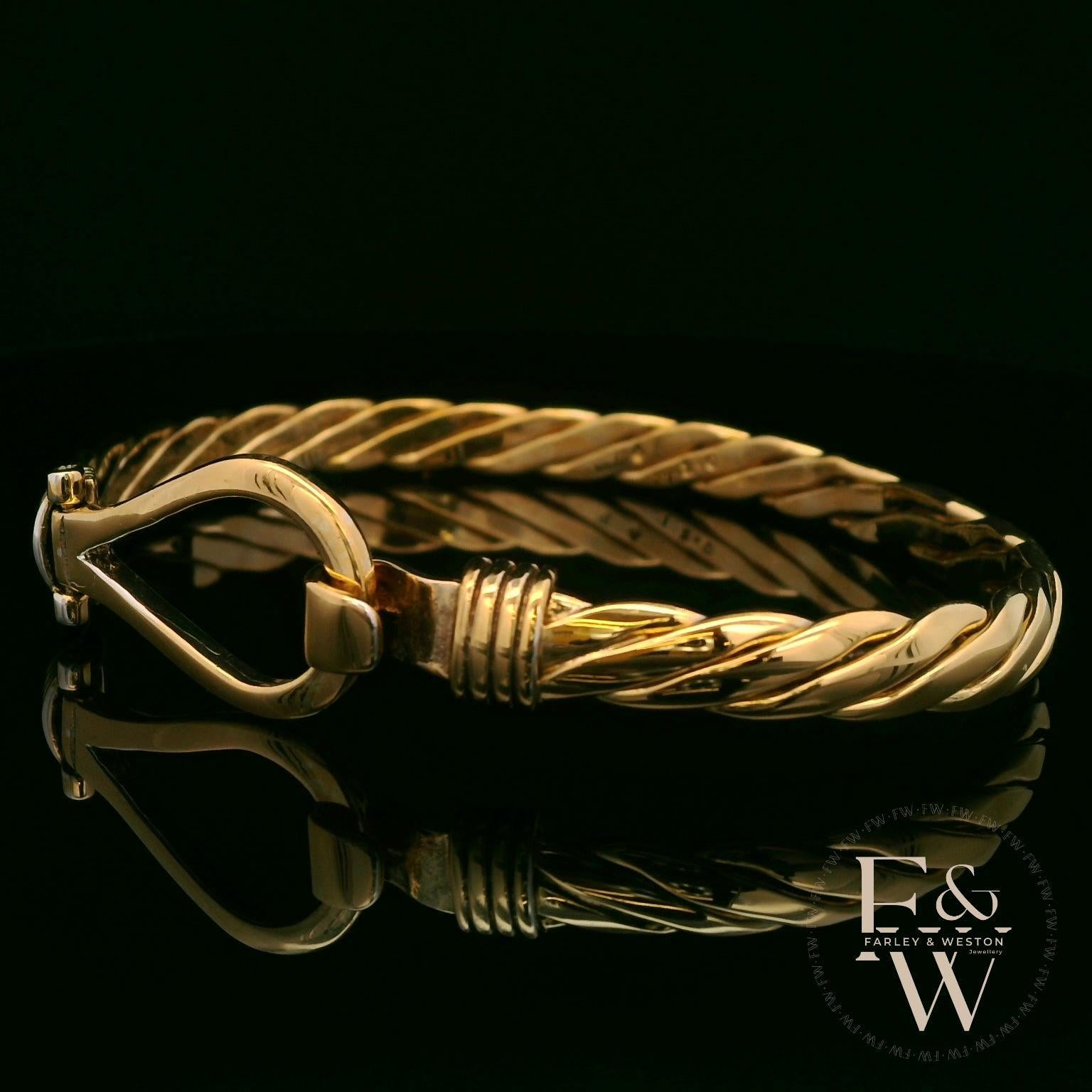 Twist Bangle Heavy Handmade 9ct Gold 26g UK Hallmarked