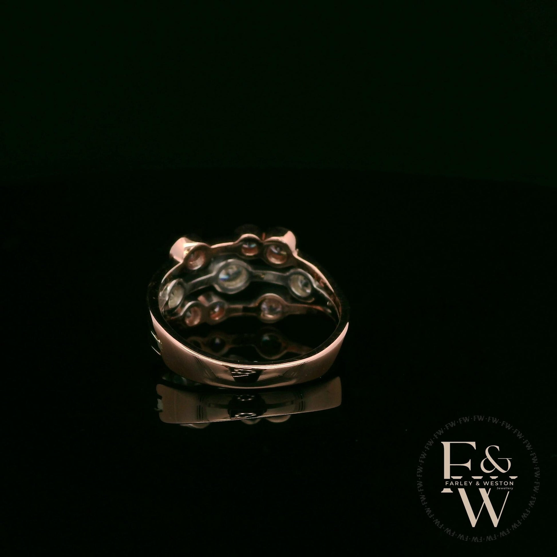 Diamond Unique 9ct Rose and White Gold Raindance Ring