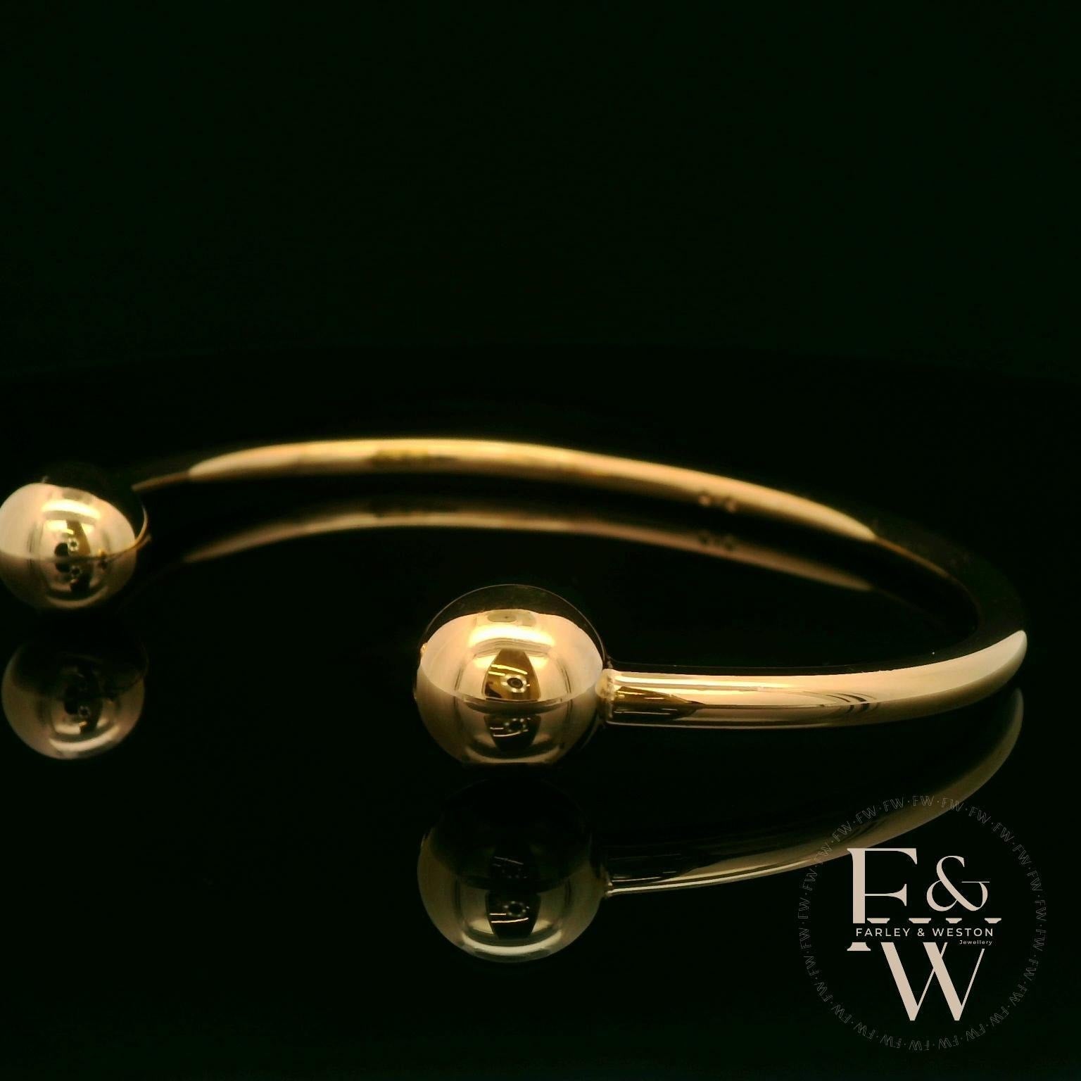 Torque Bangle Heavy Handmade 9ct Gold 28g UK Hallmarked