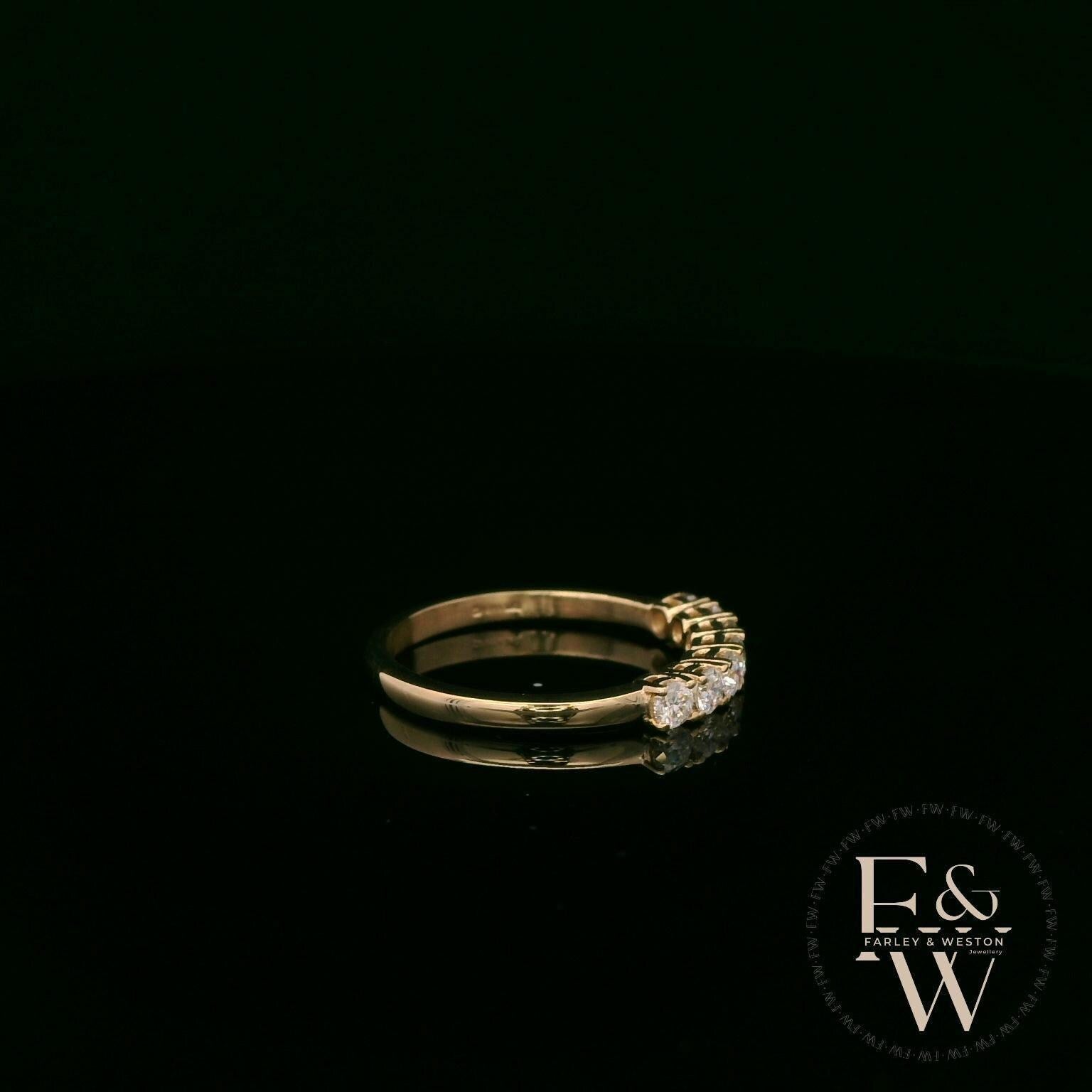 9ct Yellow Gold Diamond Half Eternity Ring
