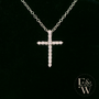 Sterling Silver White Moissanite Cross Pendant
