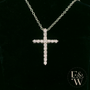Sterling Silver White Moissanite Cross Pendant