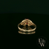 Celtic Patterned 9ct Yellow Gold Ruby CZ Single Stone Ring