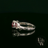 Celtic Patterned 9ct White Gold Ruby CZ Single Stone Ring
