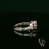 Celtic Patterned 9ct White Gold Ruby CZ Single Stone Ring