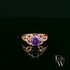 Celtic Patterned 9ct Rose Gold Amethyst CZ Single Stone Ring