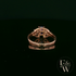 Celtic Patterned 9ct Rose Gold Amethyst CZ Single Stone Ring
