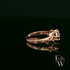 Celtic Patterned 9ct Rose Gold Amethyst CZ Single Stone Ring