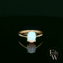 9ct Yellow Gold Cultured Opal Single Stone Ring