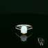 9ct White Gold Cultured Opal Single Stone Ring
