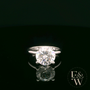 9ct White Gold Large Single Stone White Moissanite Ring