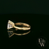 9ct Yellow Gold Large Single Stone White Moissanite Ring