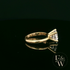 9ct Yellow Gold Large Single Stone White Moissanite Ring