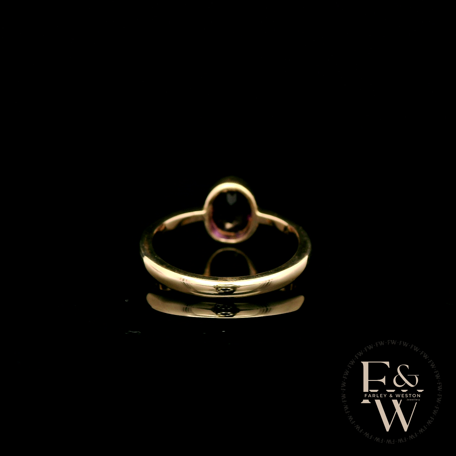9ct Yellow Gold Amethyst Single Stone Ring