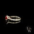 Sterling Silver Fire Opal CZ Solitaire Ring