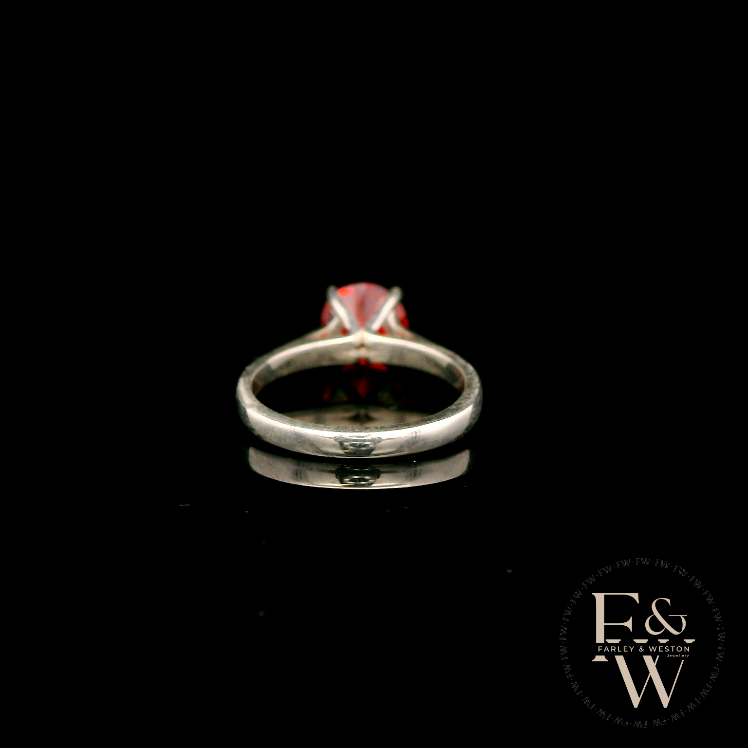 Sterling Silver Fire Opal CZ Solitaire Ring