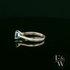 Sterling Silver Blue Topaz CZ Solitaire Ring