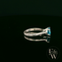 Sterling Silver Blue Topaz CZ Solitaire Ring