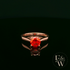 9ct Rose Gold Fire Opal CZ Solitaire Ring