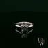 9ct White Gold Black CZ Solitaire Ring