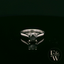 9ct White Gold Black CZ Solitaire Ring