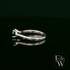 9ct White Gold Black CZ Solitaire Ring