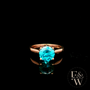 9ct Rose Gold 2ct Blue Topaz CZ Single Stone Ring