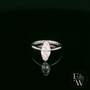 Marquise Cut 9ct White Gold White Moissanite Solitaire Engagement Ring