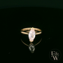 Marquise Cut 9ct Yellow Gold White Moissanite Solitaire Engagement Ring