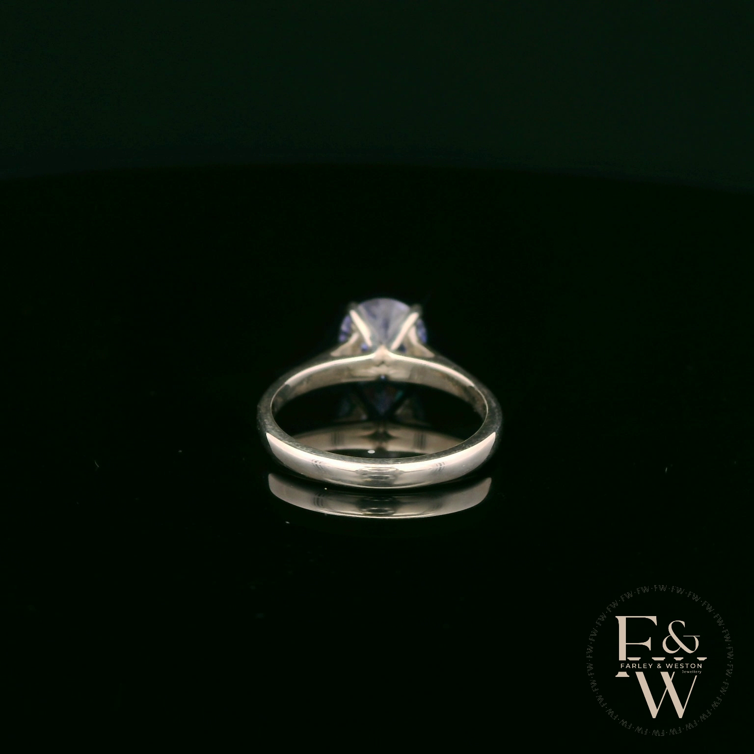 Sterling Silver Tanzanite CZ Solitaire Ring
