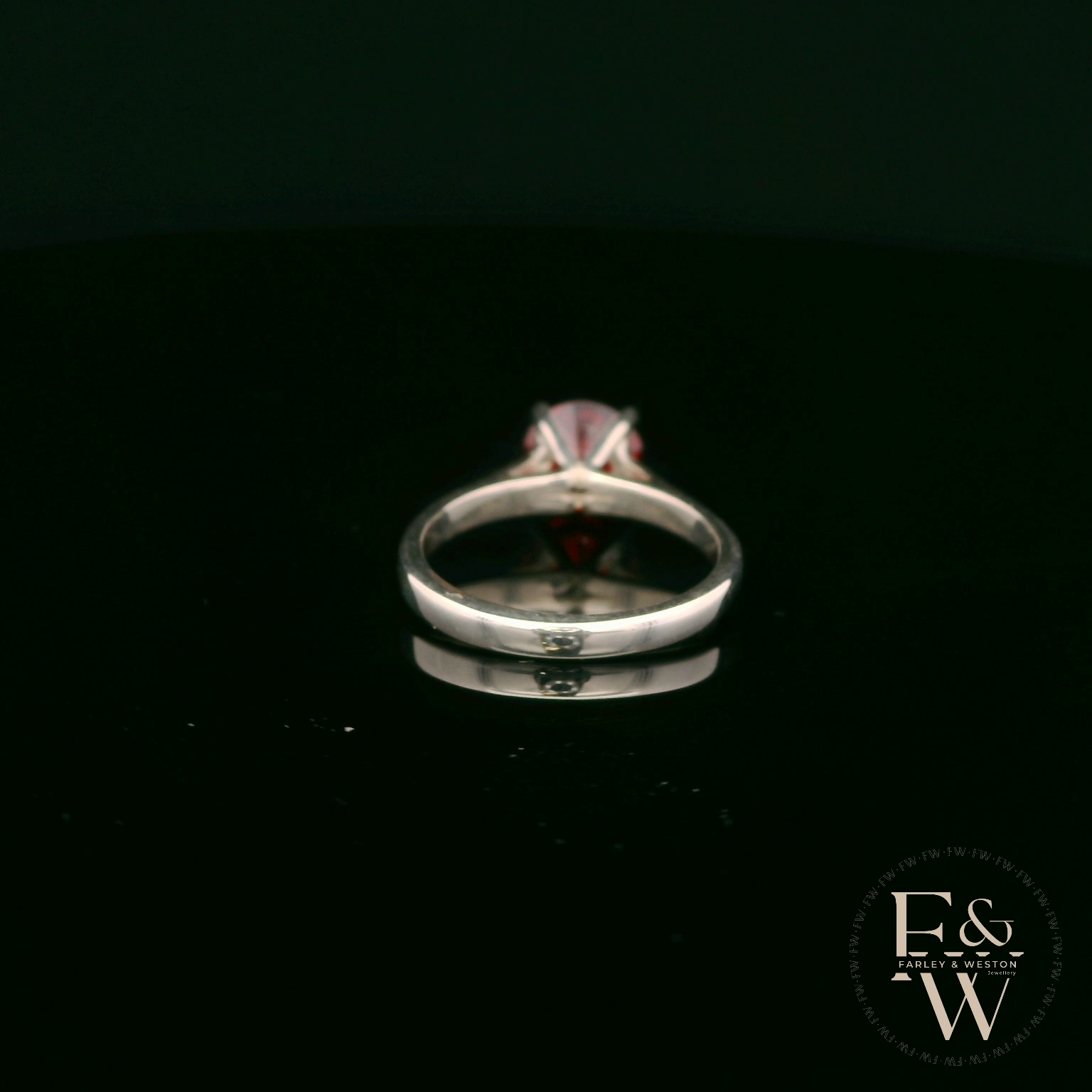 Sterling Silver Garnet CZ Solitaire Ring