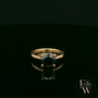 9 Karat Gelbgold 2 Karat Schwarzer Zirkonia Solitärring