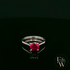 9ct White Gold Ruby CZ Solitaire Ring