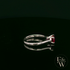 9ct White Gold Ruby CZ Solitaire Ring