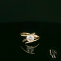 9ct Yellow Gold Tension Set Single Stone White Moissanite Ring