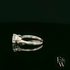 Celtic Patterned Sterling Silver White CZ Single Stone Ring