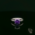 9ct White Gold 2ct Amethyst CZ Single Stone Ring
