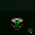 9ct Rose Gold Skull Shoulder Emerald CZ Solitaire Ring