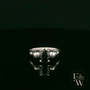 9ct White Gold Skull Shoulder Black CZ Solitaire Ring